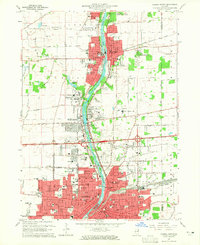 1964 Map of Aurora, IL, 1965 Print