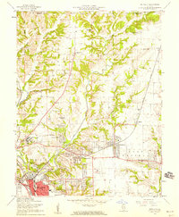 1954 Map of Bethalto, 1959 Print