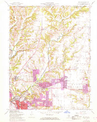 1954 Map of Bethalto, 1969 Print