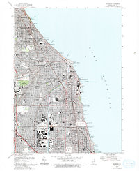 preview thumbnail of historical topo map of Evanston, IL in 1993