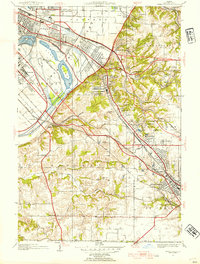 1931 Map of French Village, 1954 Print