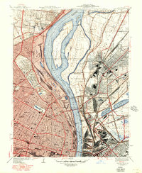 1940 Map of Granite City, 1950 Print