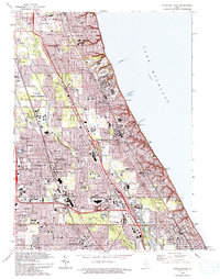 preview thumbnail of historical topo map of Highland Park, IL in 1993