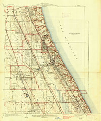 1928 Map of Highland Park, IL, 1938 Print