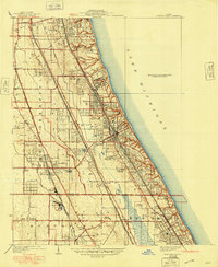 1928 Map of Highland Park, IL, 1948 Print