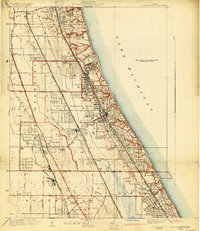 1928 Map of Highland Park, IL, 1930 Print