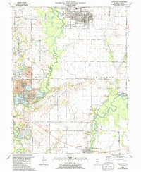 Download a high-resolution, GPS-compatible USGS topo map for Mascoutah, IL (1991 edition)