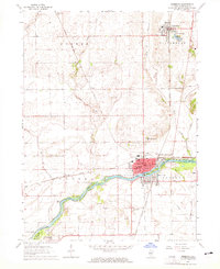 1964 Map of Momence, IL, 1965 Print
