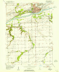 1953 Map of Morris, IL, 1955 Print