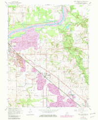 1954 Map of New Athens, IL, 1982 Print