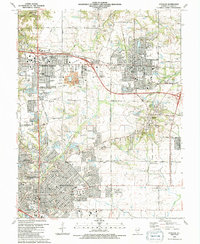 preview thumbnail of historical topo map of O'Fallon, IL in 1991