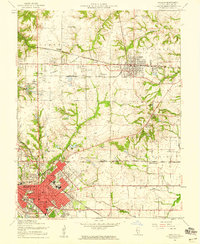 1954 Map of O'Fallon, IL, 1959 Print