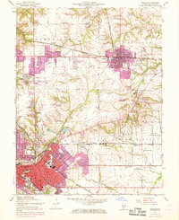 1954 Map of Belleville, IL, 1969 Print