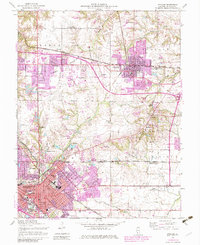 1954 Map of O'Fallon, IL, 1982 Print