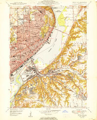 Download a high-resolution, GPS-compatible USGS topo map for Peoria East, IL (1950 edition)