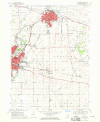 1968 Map of Sycamore, IL, 1970 Print