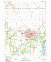1982 Map of Taylorville, IL, 1983 Print