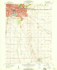 1957 Map of Urbana, IL, 1958 Print