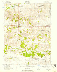 historical topo map of Viola, IL in 1953