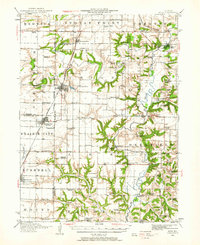 1944 Map of Avon, IL, 1962 Print