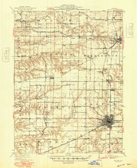 1912 Map of Canton, 1949 Print
