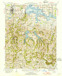 1941 Map of Carbondale, IL, 1955 Print
