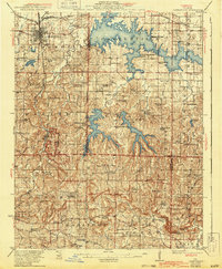 1922 Map of Williamson County, IL, 1943 Print