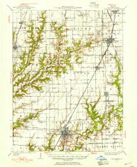 1931 Map of Carlinville, IL, 1955 Print