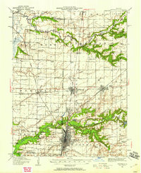 1935 Map of Fayette County, IL, 1958 Print