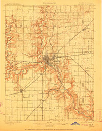 1900 Map of Danville, 1910 Print