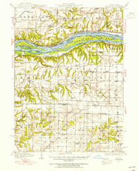 1938 Map of Montpelier, IA, 1955 Print