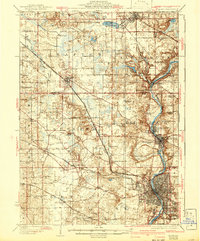 1925 Map of Elgin, 1942 Print