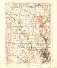 1925 Map of Elgin, 1932 Print