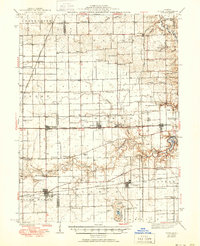1943 Map of Fithian, IL, 1951 Print
