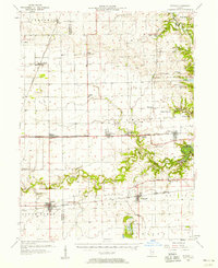 1957 Map of Fithian, IL, 1958 Print