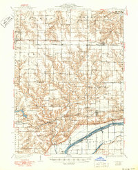 1930 Map of Glasford, 1950 Print