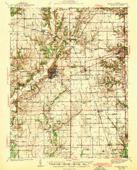 preview thumbnail of historical topo map of Greenville, IL in 1943