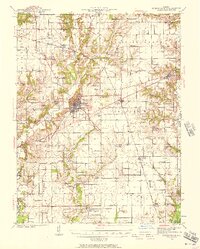 1939 Map of Greenville, IL, 1957 Print