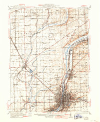 1923 Map of Joliet, IL, 1942 Print