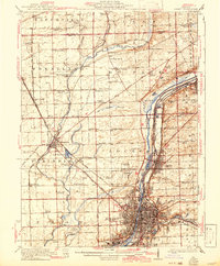 1923 Map of Joliet, 1942 Print