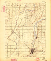 1892 Map of Joliet, 1897 Print