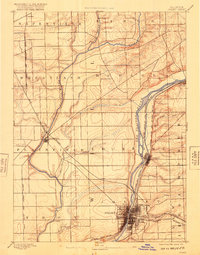 historical topo map of Joliet, IL in 1892