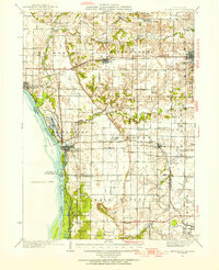 1935 Map of Keithsburg, 1954 Print