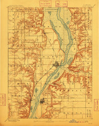 1893 Map of Lacon, 1910 Print