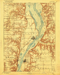 1893 Map of Lacon, 1921 Print