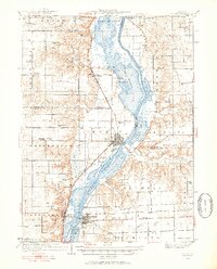 1933 Map of Lacon, 1953 Print