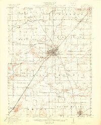 preview thumbnail of historical topo map of Lincoln, IL in 1913