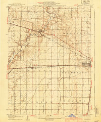 1907 Map of Mahomet, 1940 Print