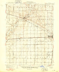 1907 Map of Mahomet, 1950 Print