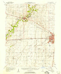 1957 Map of Mahomet, 1958 Print
